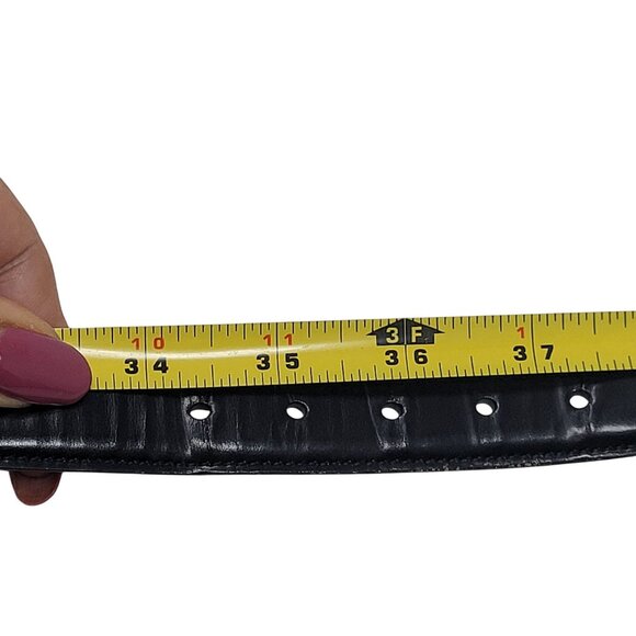 Trafalgar Black Cortina Leather Belt Mens 30 Handmade USA Brass Buckle Timeless - Picture 10 of 12